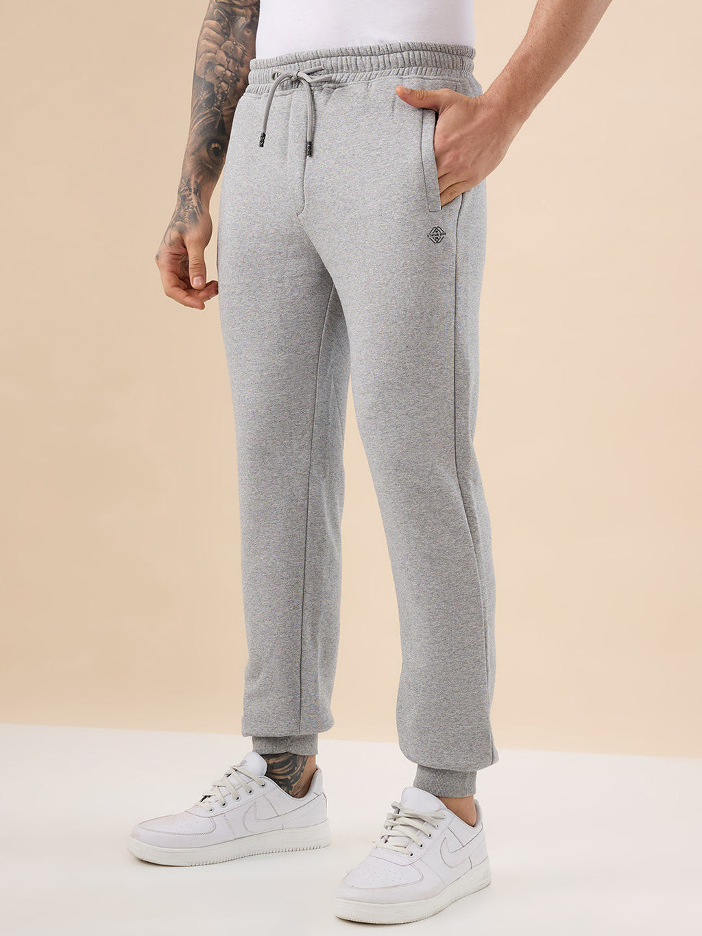 Status Quo Men's Solid Regular Fit Fleece Jogger with Drawstring Waist