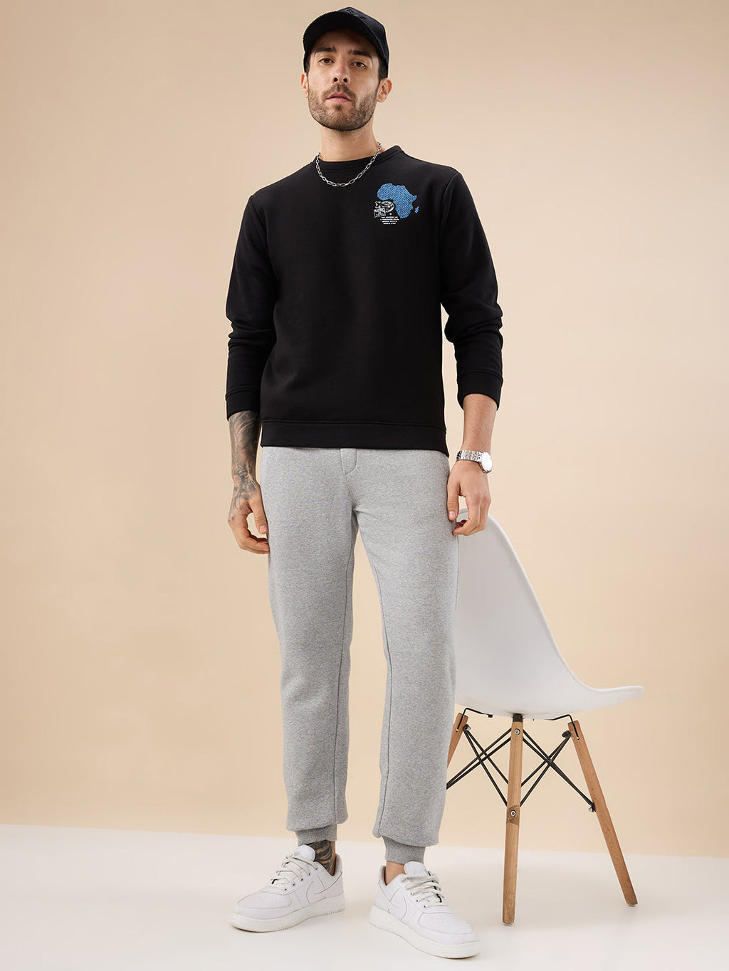 Status Quo Men's Solid Regular Fit Fleece Jogger with Drawstring Waist