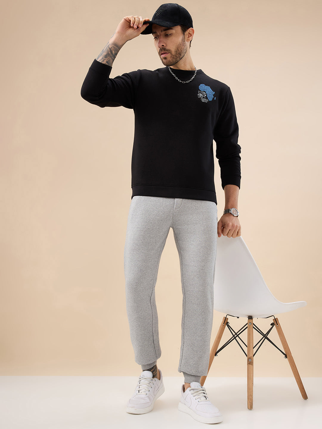Status Quo Men's Solid Regular Fit Fleece Jogger with Drawstring Waist