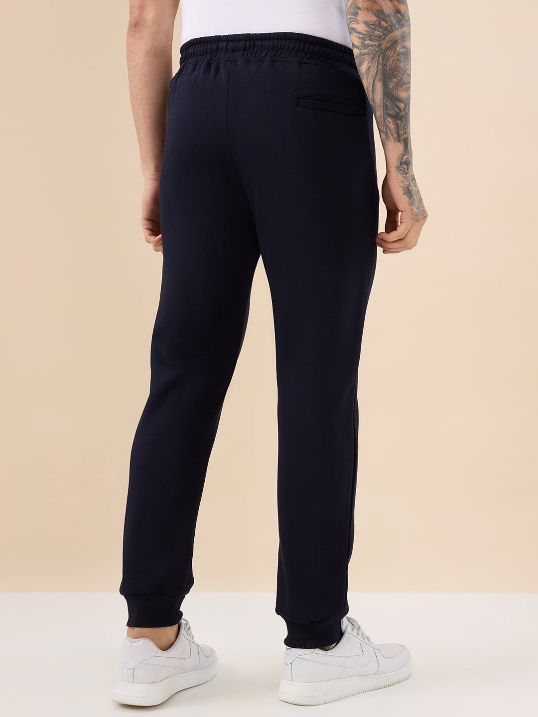 Men's Solid Regular Fit Fleece Jogger with Drawstring Waist