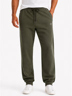 Solid Regular Fit Fleece Jogger with Drawstring Waist