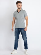 Men's Solid Half Sleeves Slim Fit Polo T-Shirt