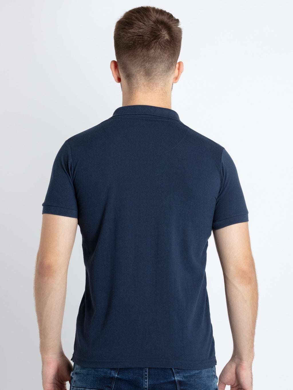 Men's Solid Half Sleeves Slim Fit Polo T-Shirt