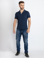 Men's Solid Half Sleeves Slim Fit Polo T-Shirt