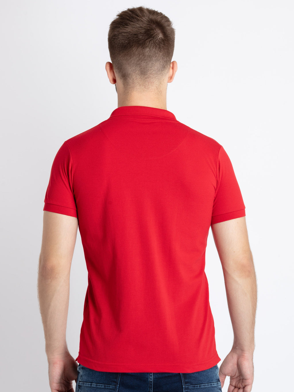 Mens Solid Half Sleeves Slim Fit Polo T-Shirt