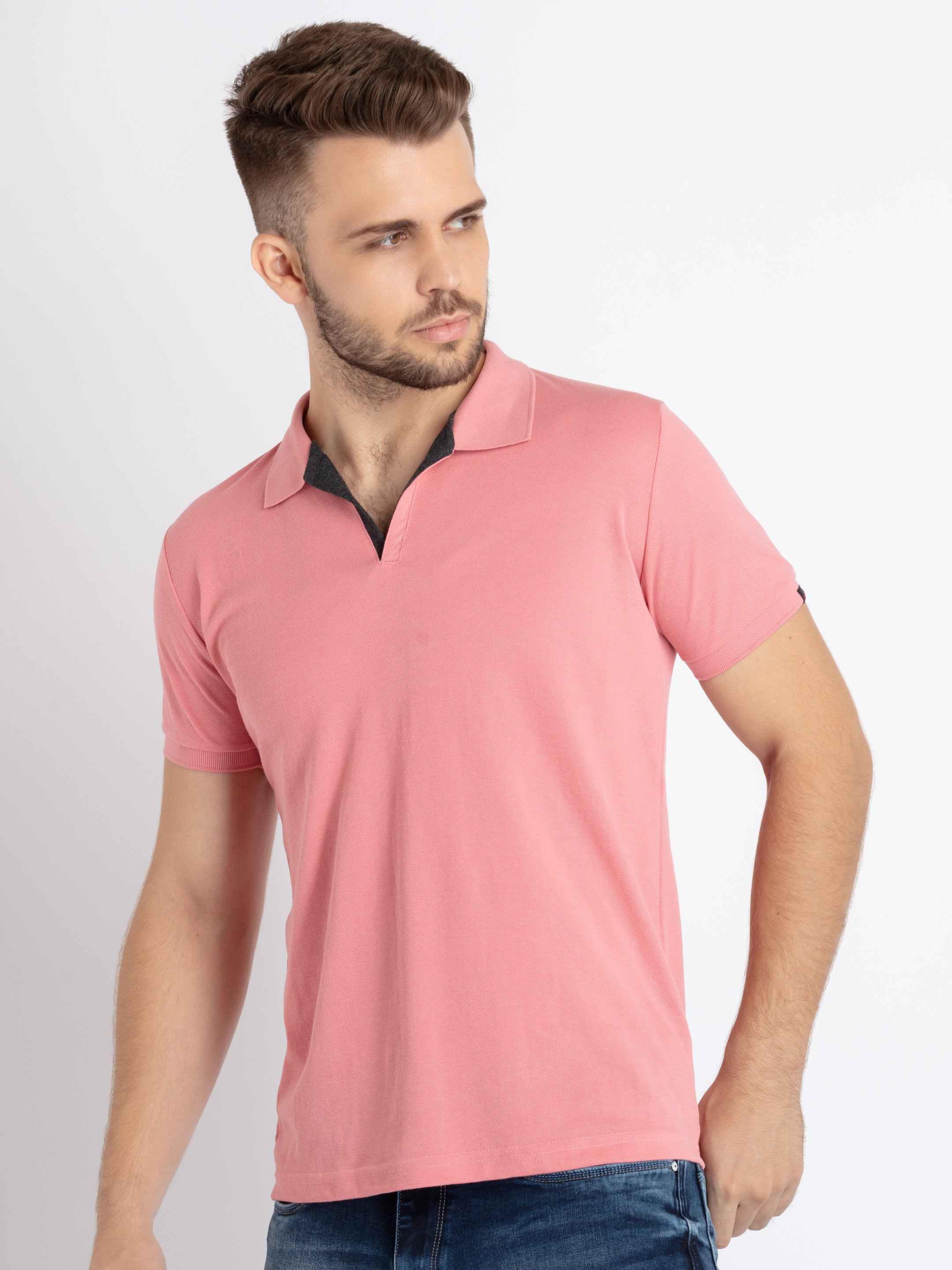 Mens Solid Half Sleeves Slim Fit Polo T-Shirt Secondary image