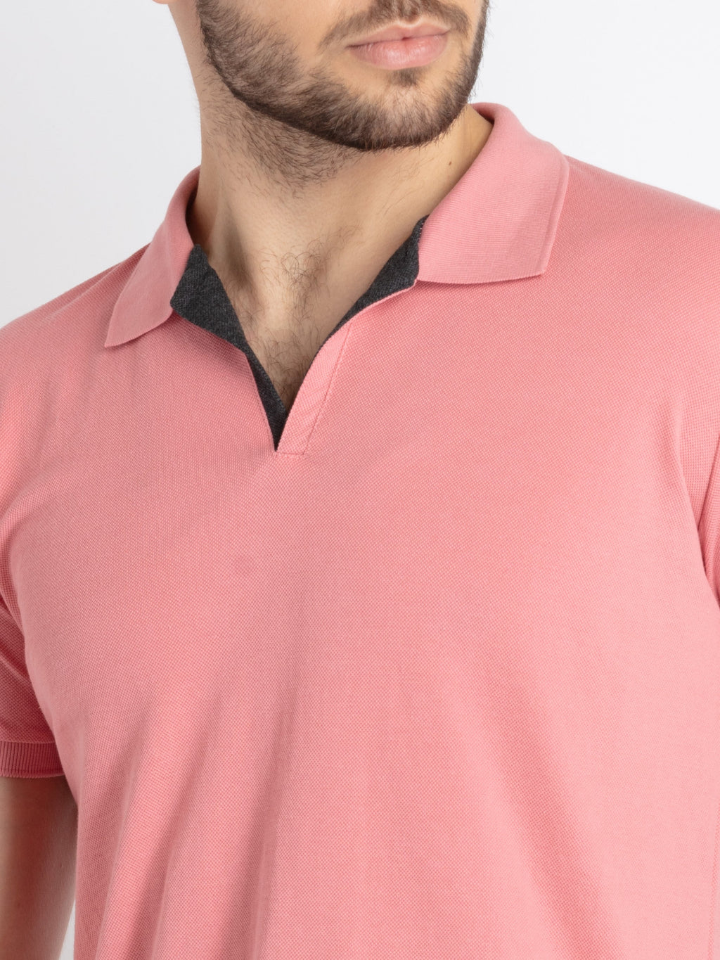 Mens Solid Half Sleeves Slim Fit Polo T-Shirt