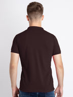 Mens Solid Half Sleeves Slim Fit Polo T-Shirt