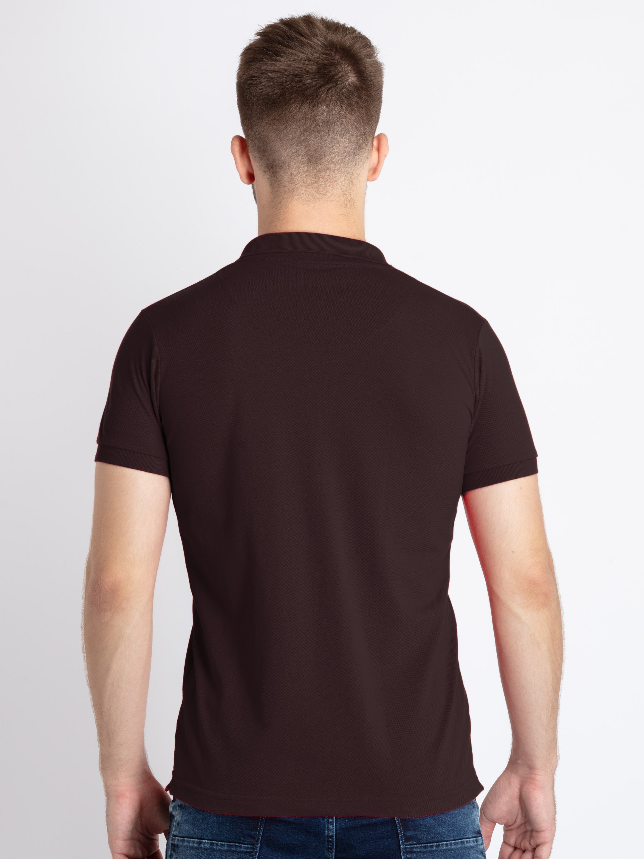 Mens Solid Half Sleeves Slim Fit Polo T-Shirt