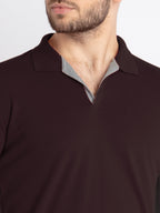 Mens Solid Half Sleeves Slim Fit Polo T-Shirt