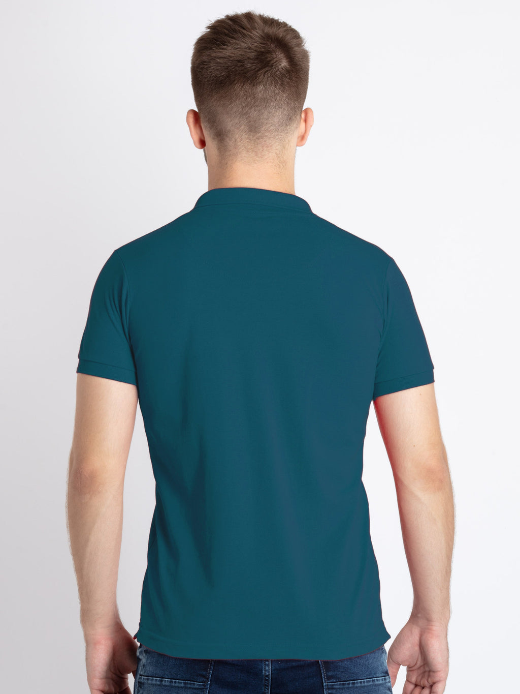 Mens Solid Half Sleeves Slim Fit Polo T-Shirt