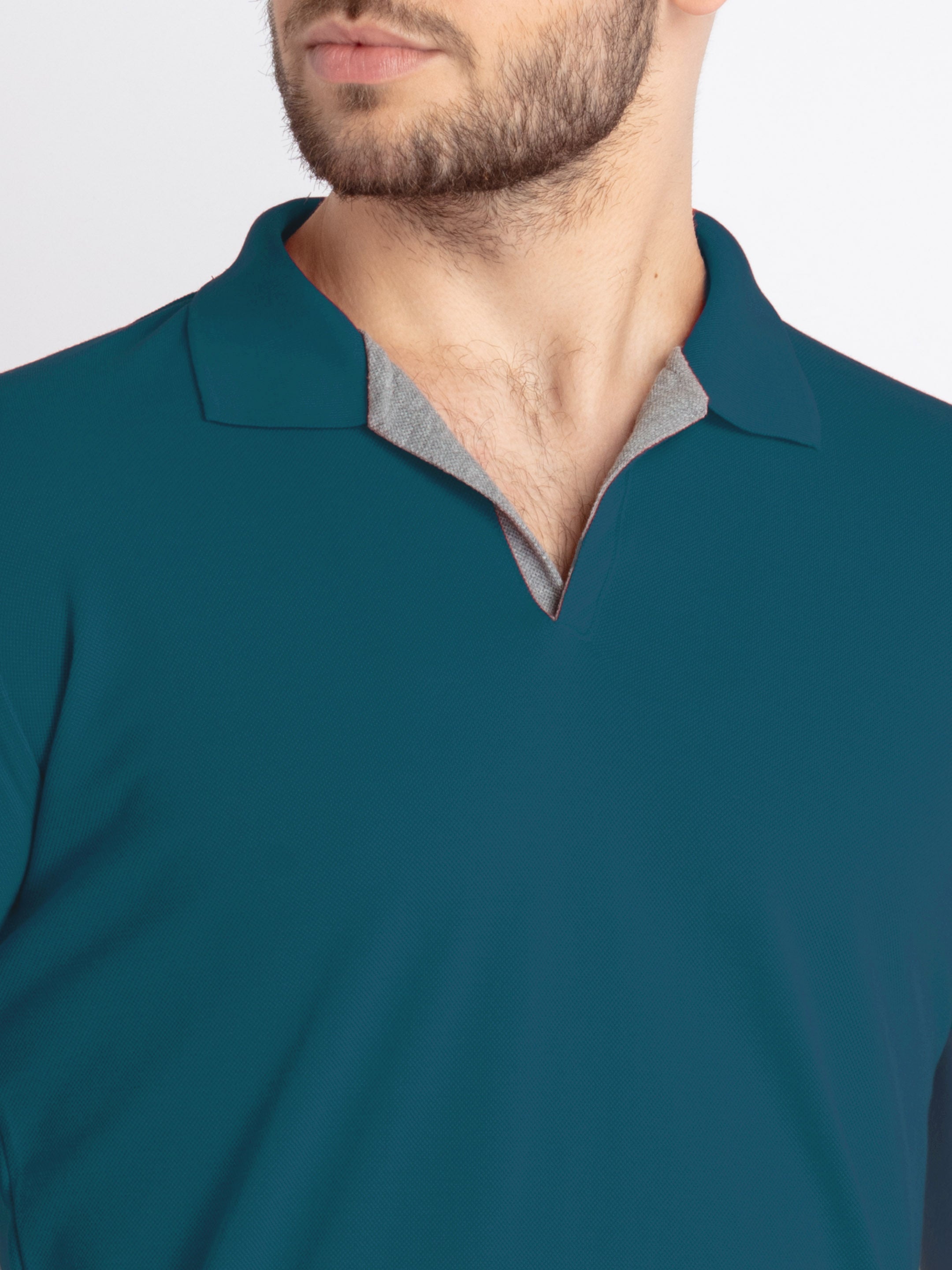 Mens Solid Half Sleeves Slim Fit Polo T-Shirt