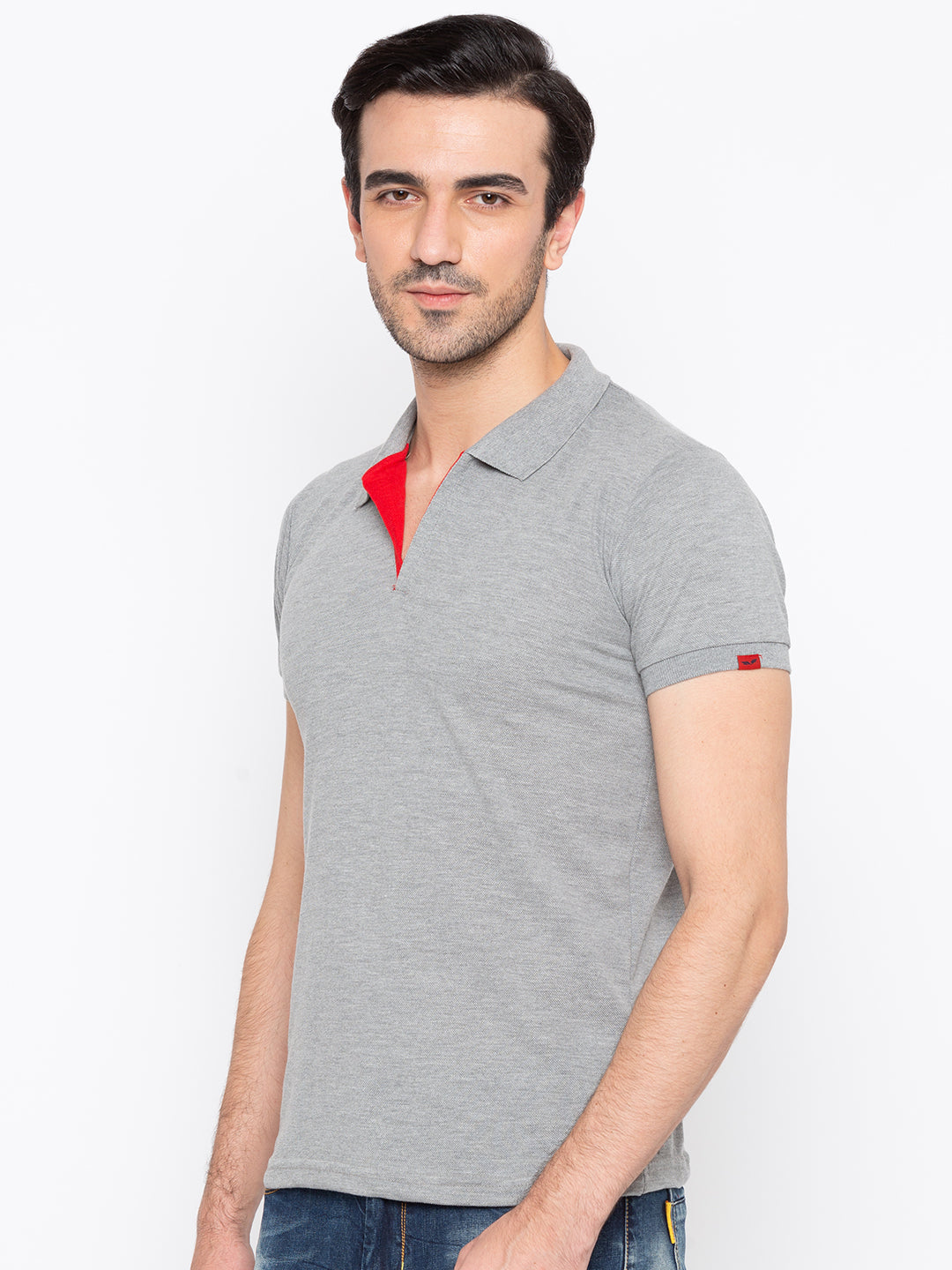 Mens Solid Half Sleeves Slim Fit Polo T-Shirt Secondary image