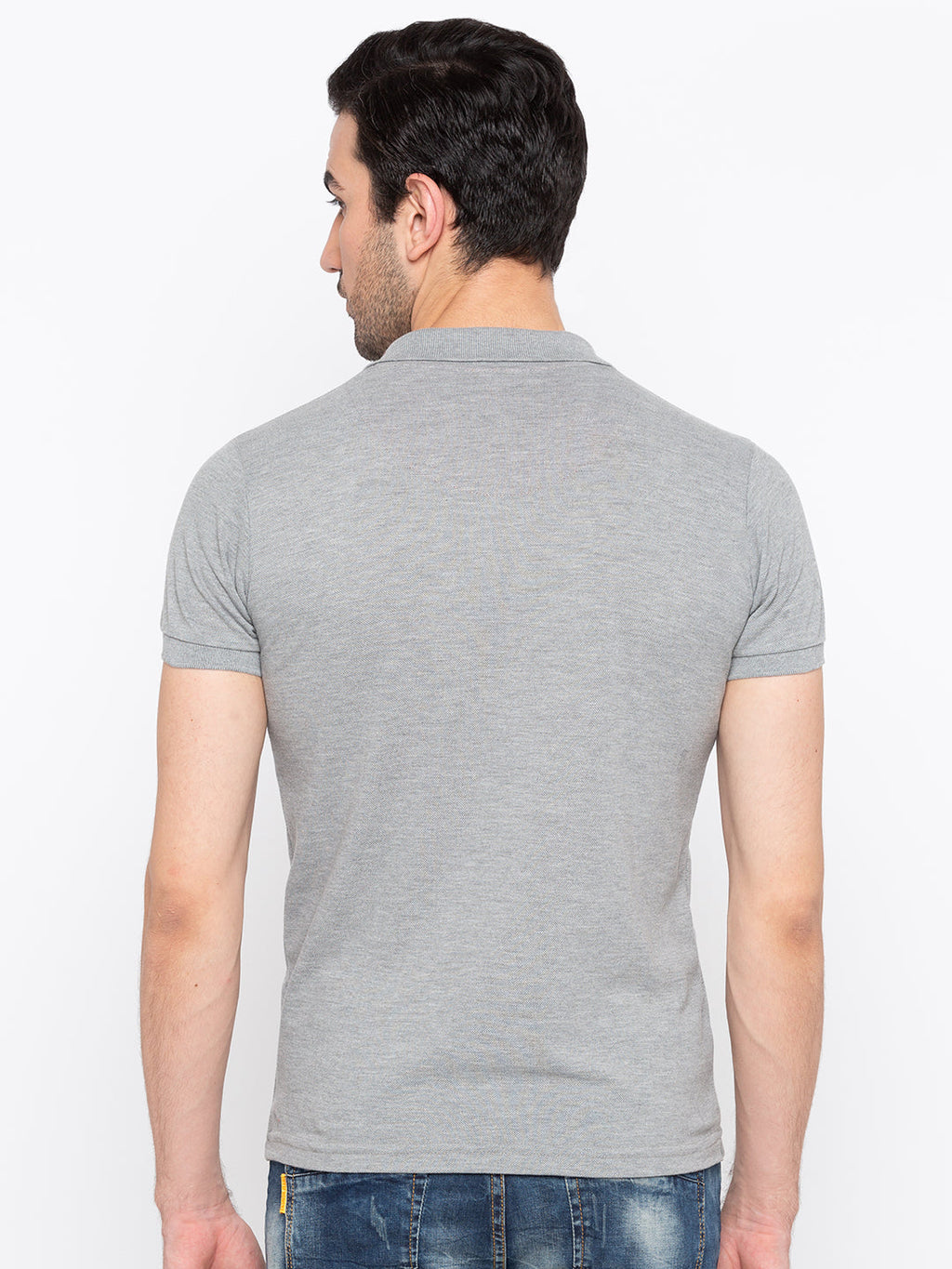 Mens Solid Half Sleeves Slim Fit Polo T-Shirt