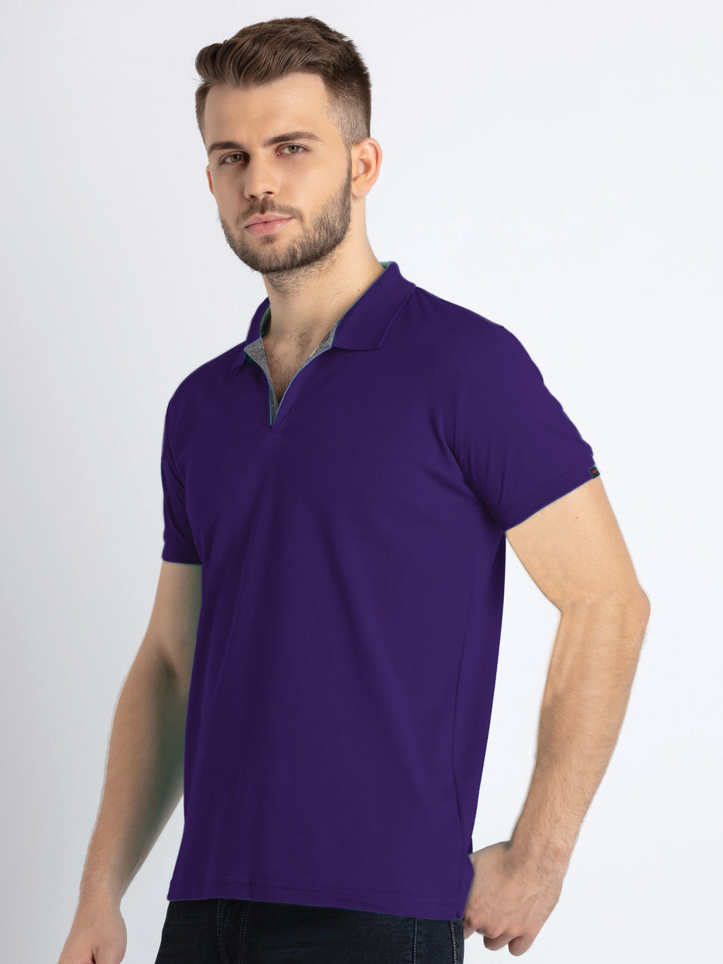 Men's Solid Half Sleeves Slim Fit Polo T-Shirt