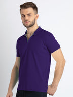 Men's Solid Half Sleeves Slim Fit Polo T-Shirt