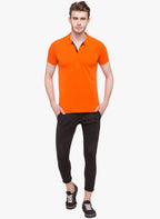 Men's Solid Half Sleeves Slim Fit Polo T-Shirt