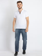 Men's Solid Half Sleeves Slim Fit Polo T-Shirt