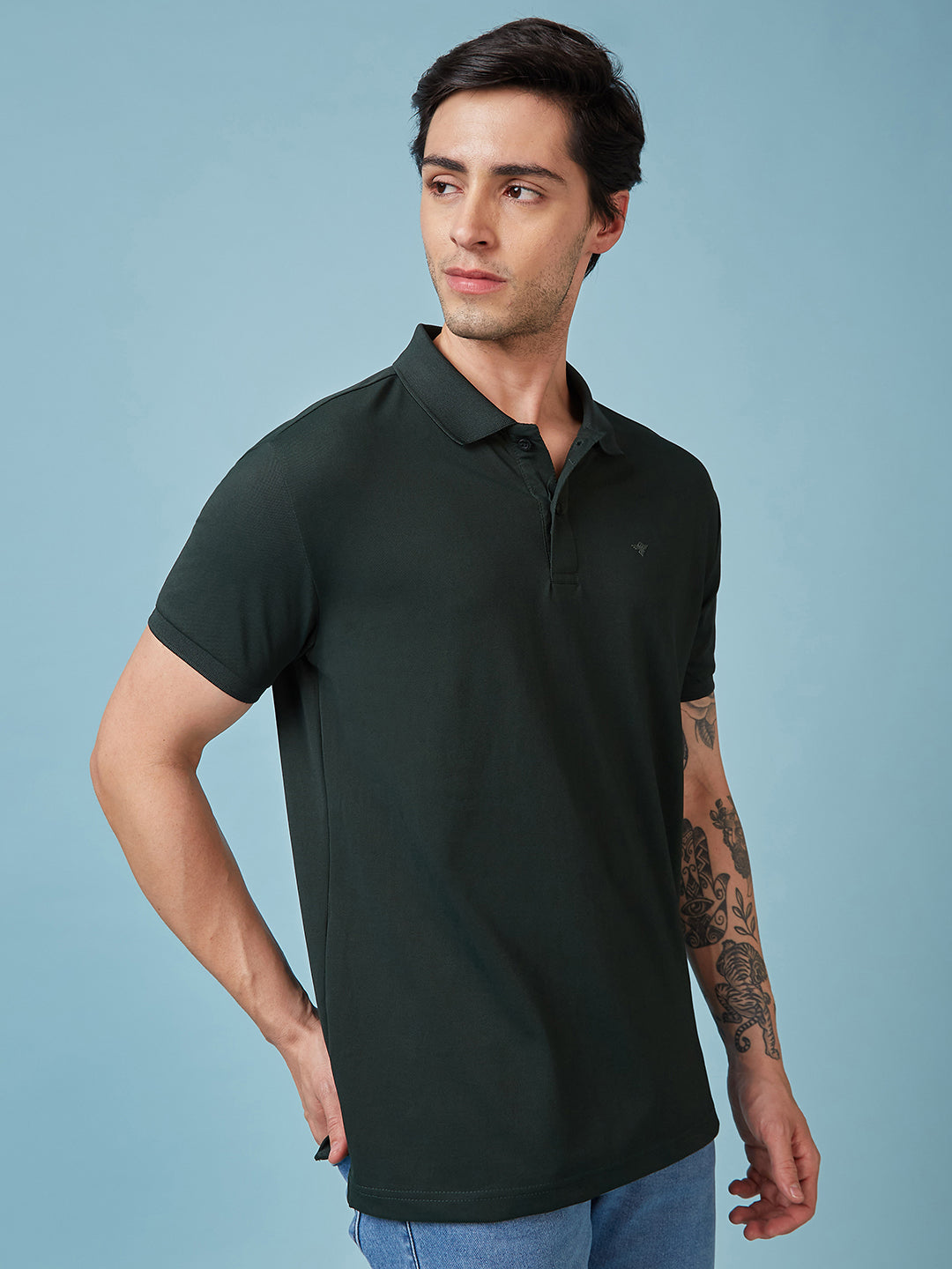 Men's Solid Polo Neck Half Sleeves T-shirts