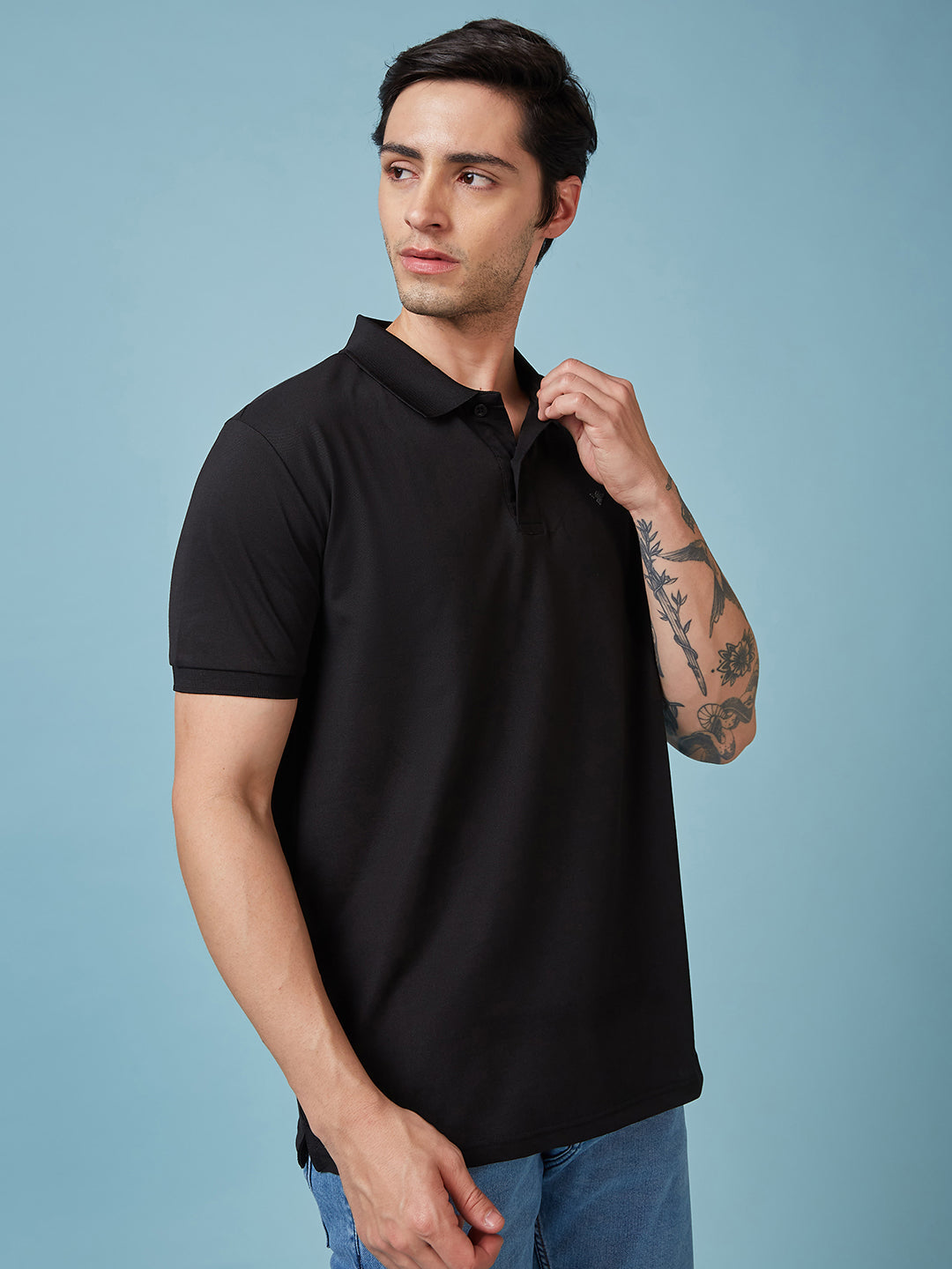 Men's Solid Polo Neck Half Sleeves T-shirts Secondary image