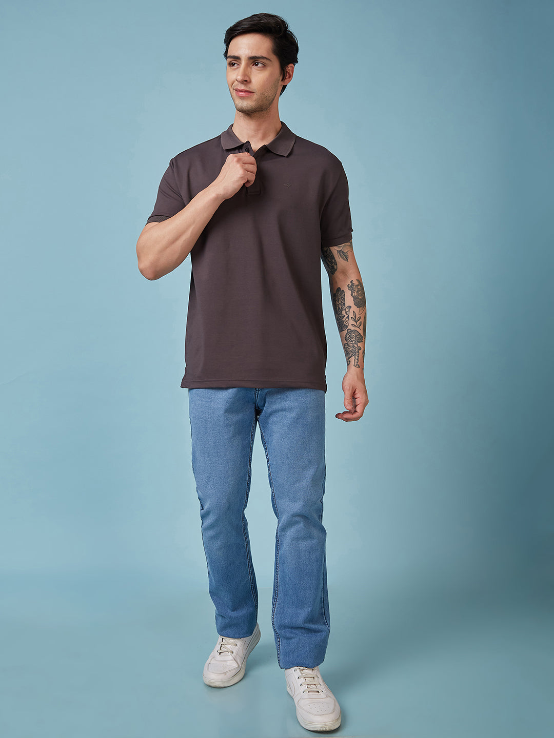 Men's Solid Polo Neck Half Sleeves T-shirts