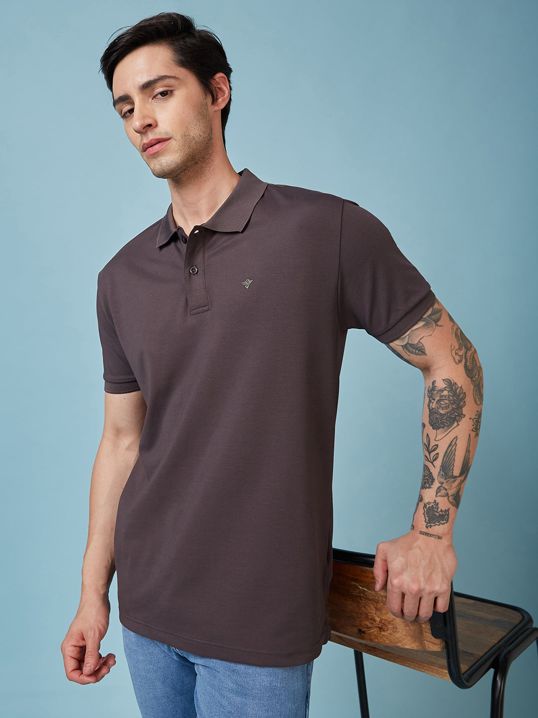 Men's Solid Polo Neck Half Sleeves T-shirts