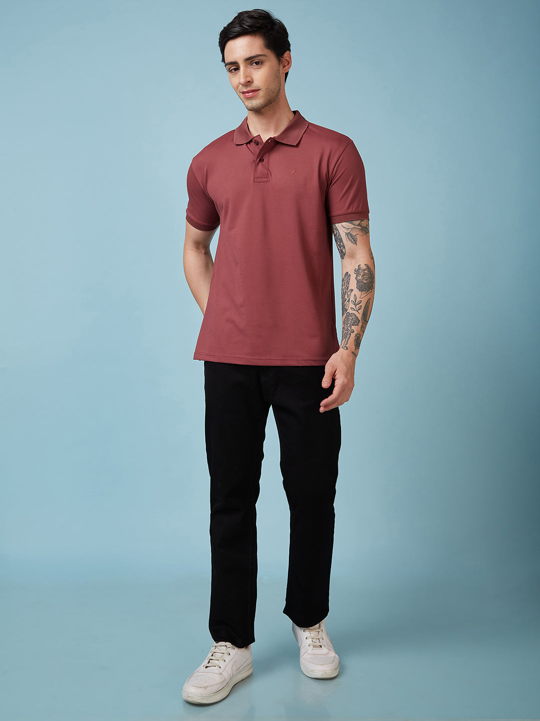 Men's Solid Polo Neck Half Sleeves T-shirts