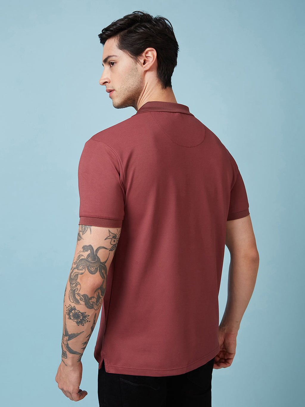 Men's Solid Polo Neck Half Sleeves T-shirts