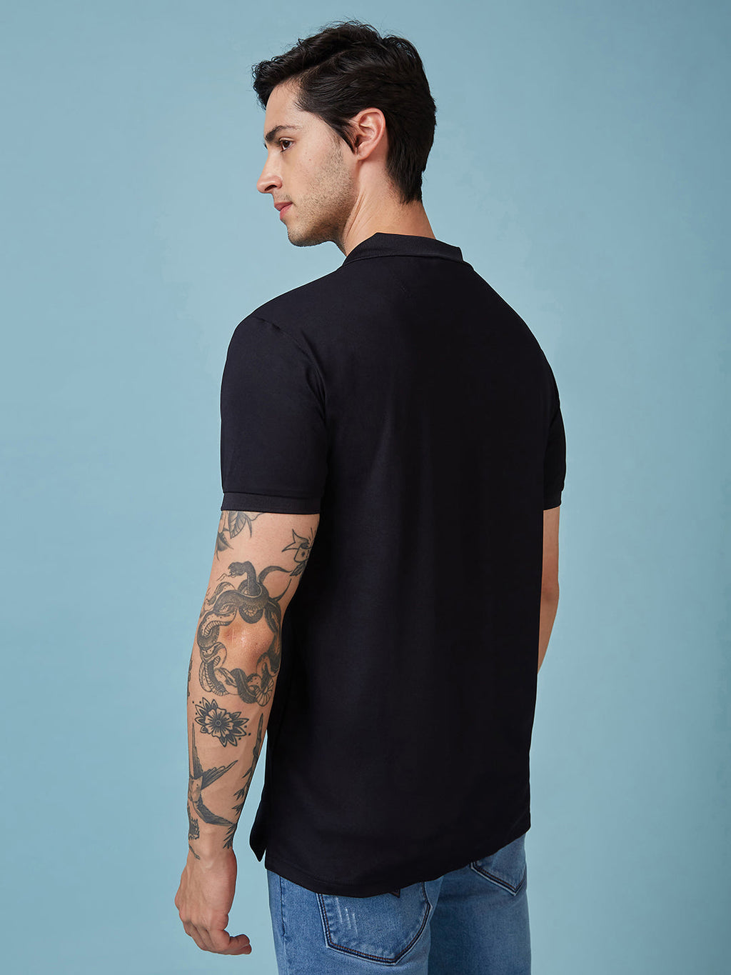 Men's Solid Polo Neck Half Sleeves T-shirts