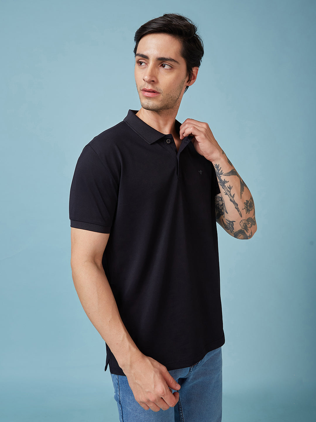 Men's Solid Polo Neck Half Sleeves T-shirts Secondary image