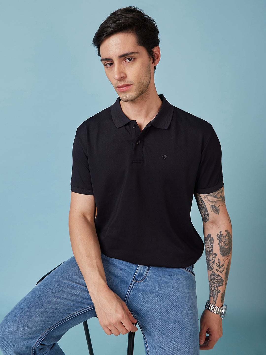 Men's Solid Polo Neck Half Sleeves T-shirts