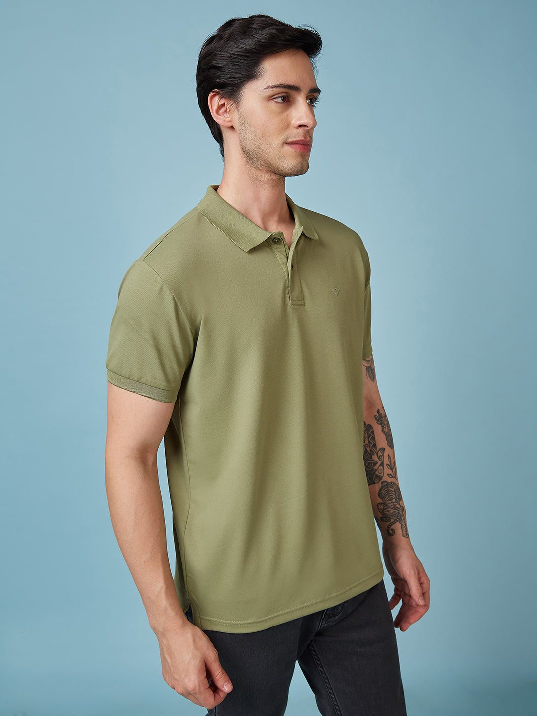 Men's Solid Polo Neck Half Sleeves T-shirts Secondary image