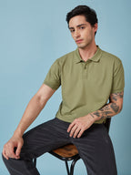 Men's Solid Polo Neck Half Sleeves T-shirts