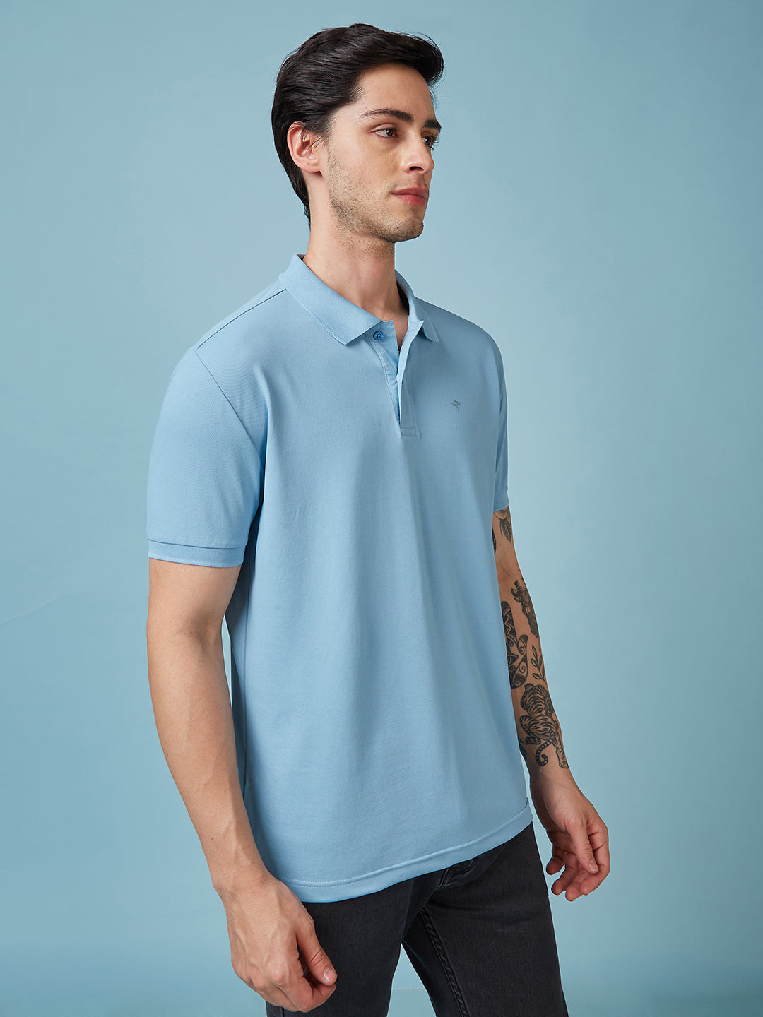 Men's Solid Polo Neck Half Sleeves T-shirts Secondary image