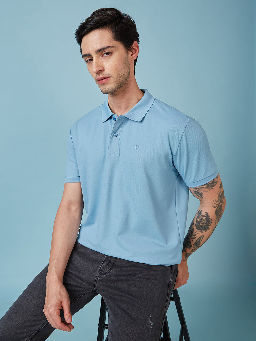 Men's Solid Polo Neck Half Sleeves T-shirts