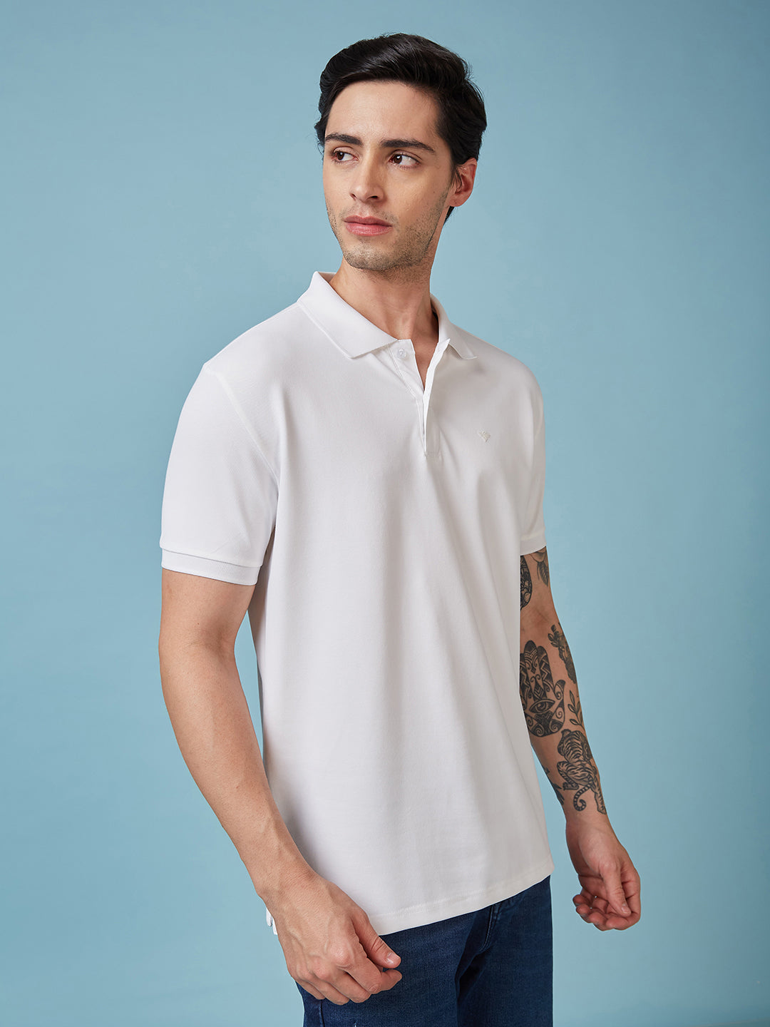 Men's Solid Polo Neck Half Sleeves T-shirts