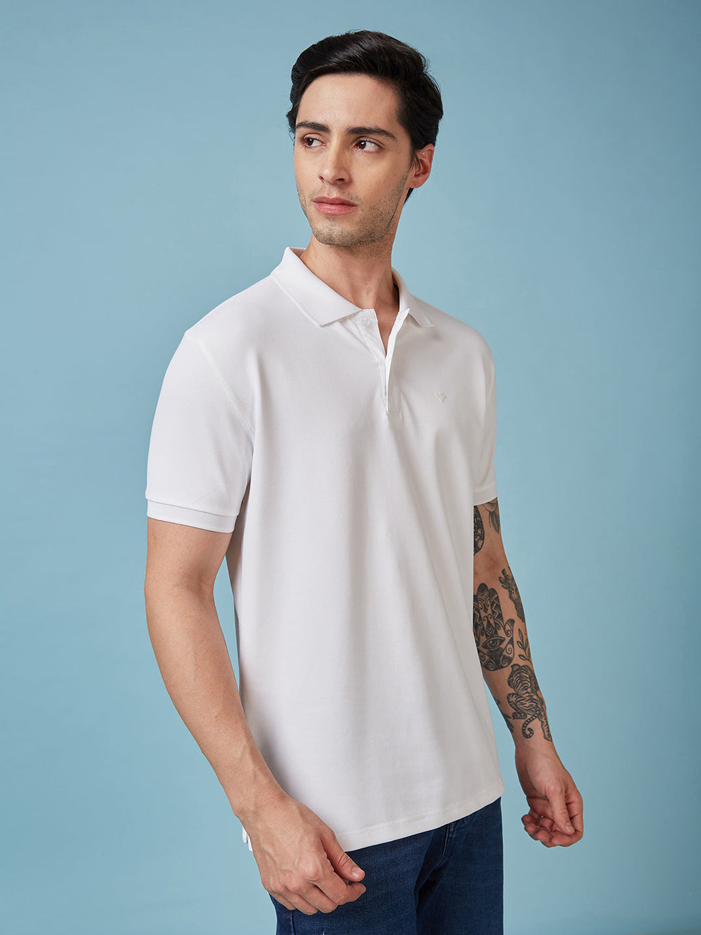 Men's Solid Polo Neck Half Sleeves T-shirts
