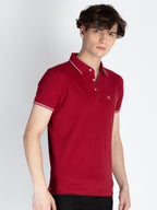 Mens Solid Regular Fit Polo T-Shirt