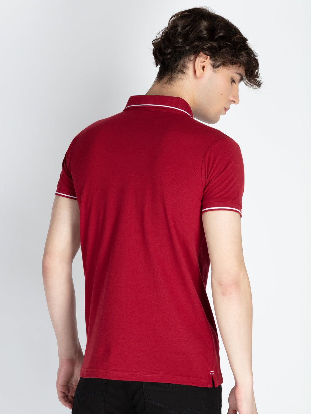 Mens Solid Regular Fit Polo T-Shirt