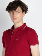 Mens Solid Regular Fit Polo T-Shirt