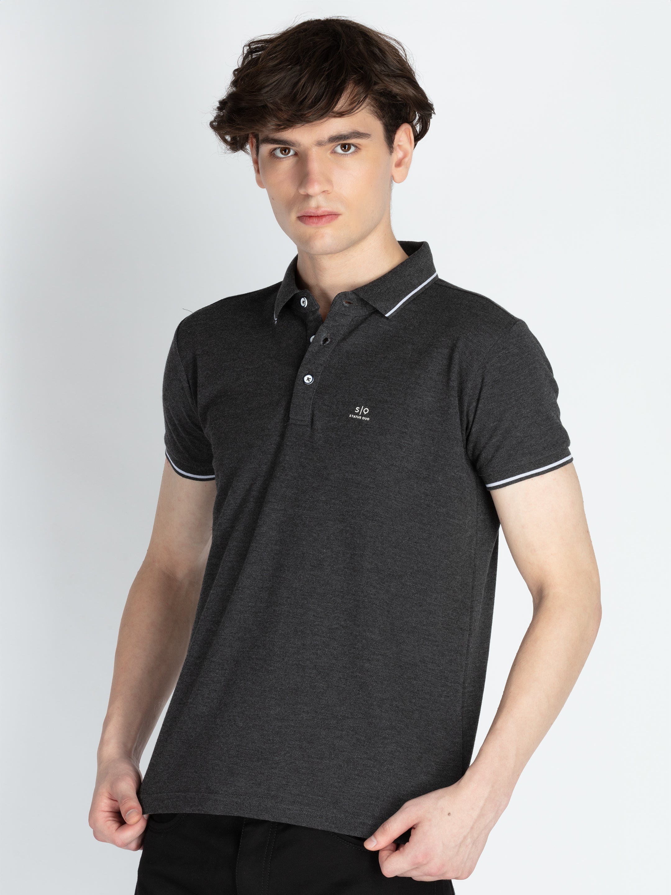 Mens Solid Regular Fit Polo T-Shirt Secondary image