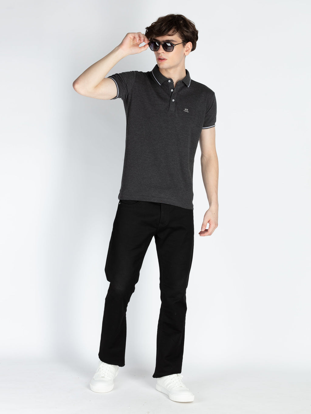 Mens Solid Regular Fit Polo T-Shirt