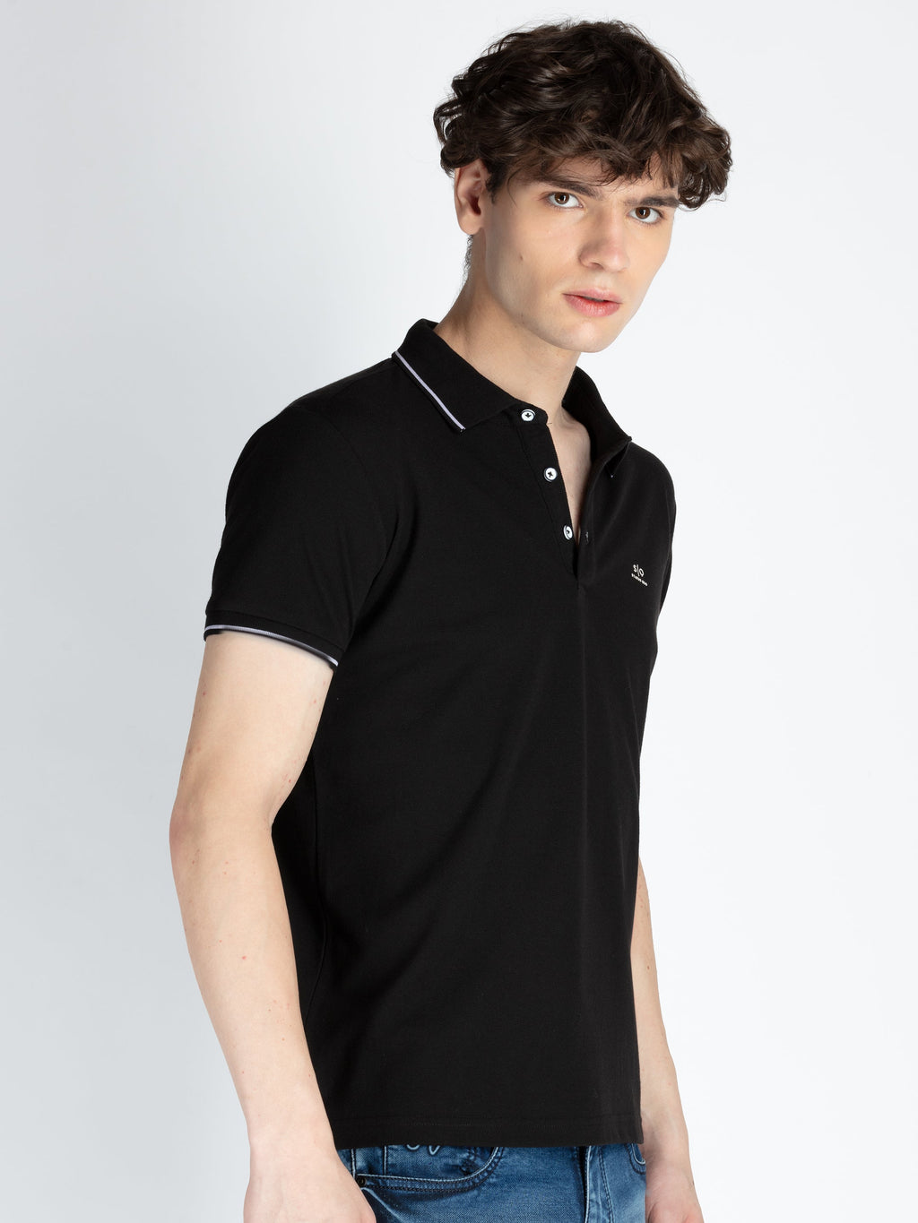 Mens Solid Regular Fit Polo T-Shirt