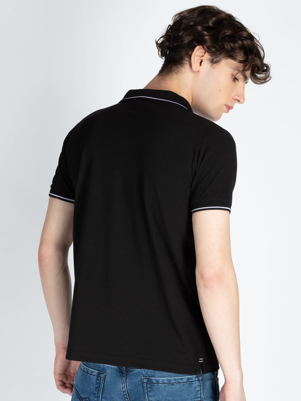 Mens Solid Regular Fit Polo T-Shirt