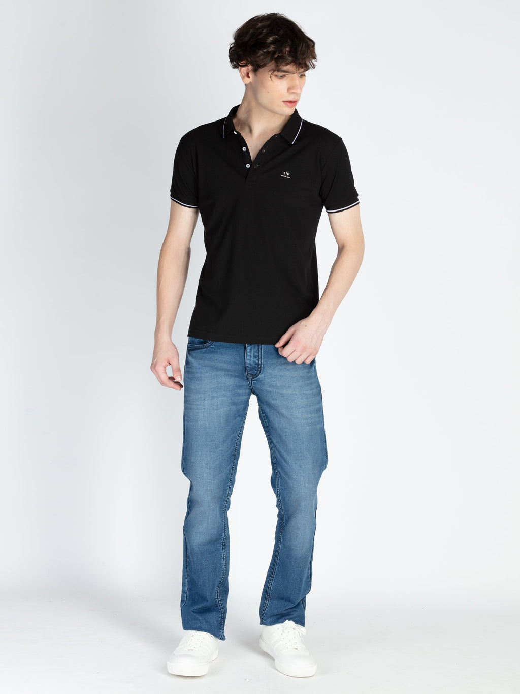 Mens Solid Regular Fit Polo T-Shirt