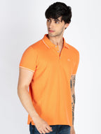 Men's Solid Polo Neck Short Sleeves Casual Tshirt