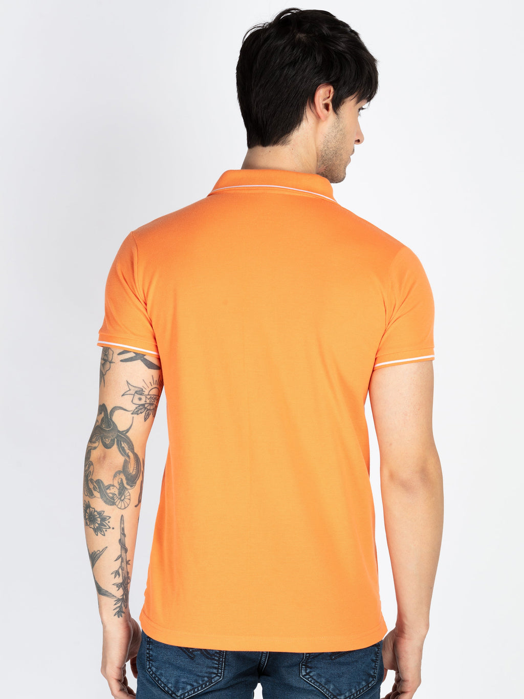 Men's Solid Polo Neck Short Sleeves Casual Tshirt