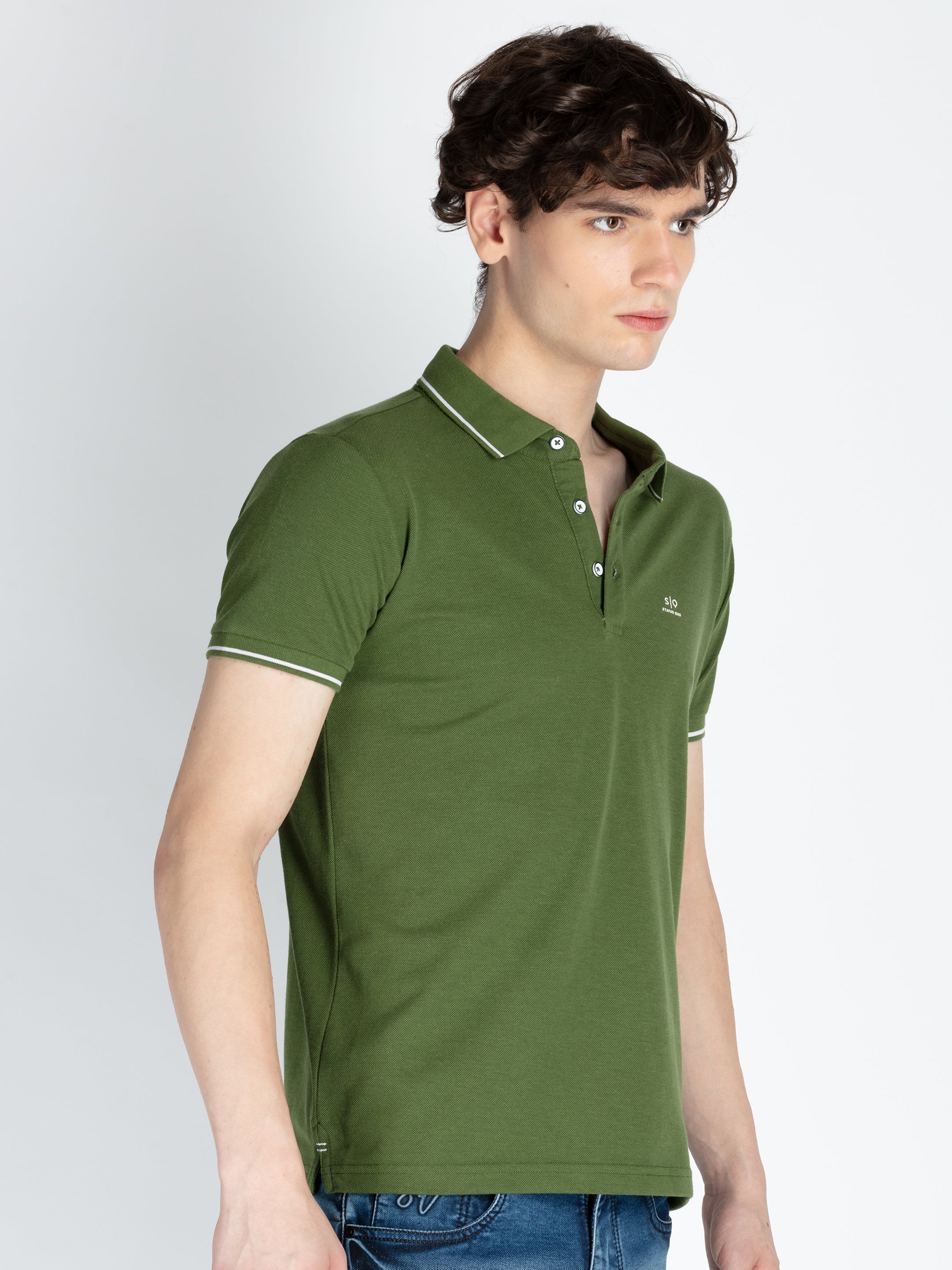 Mens Solid Regular Fit Polo T-Shirt Secondary image