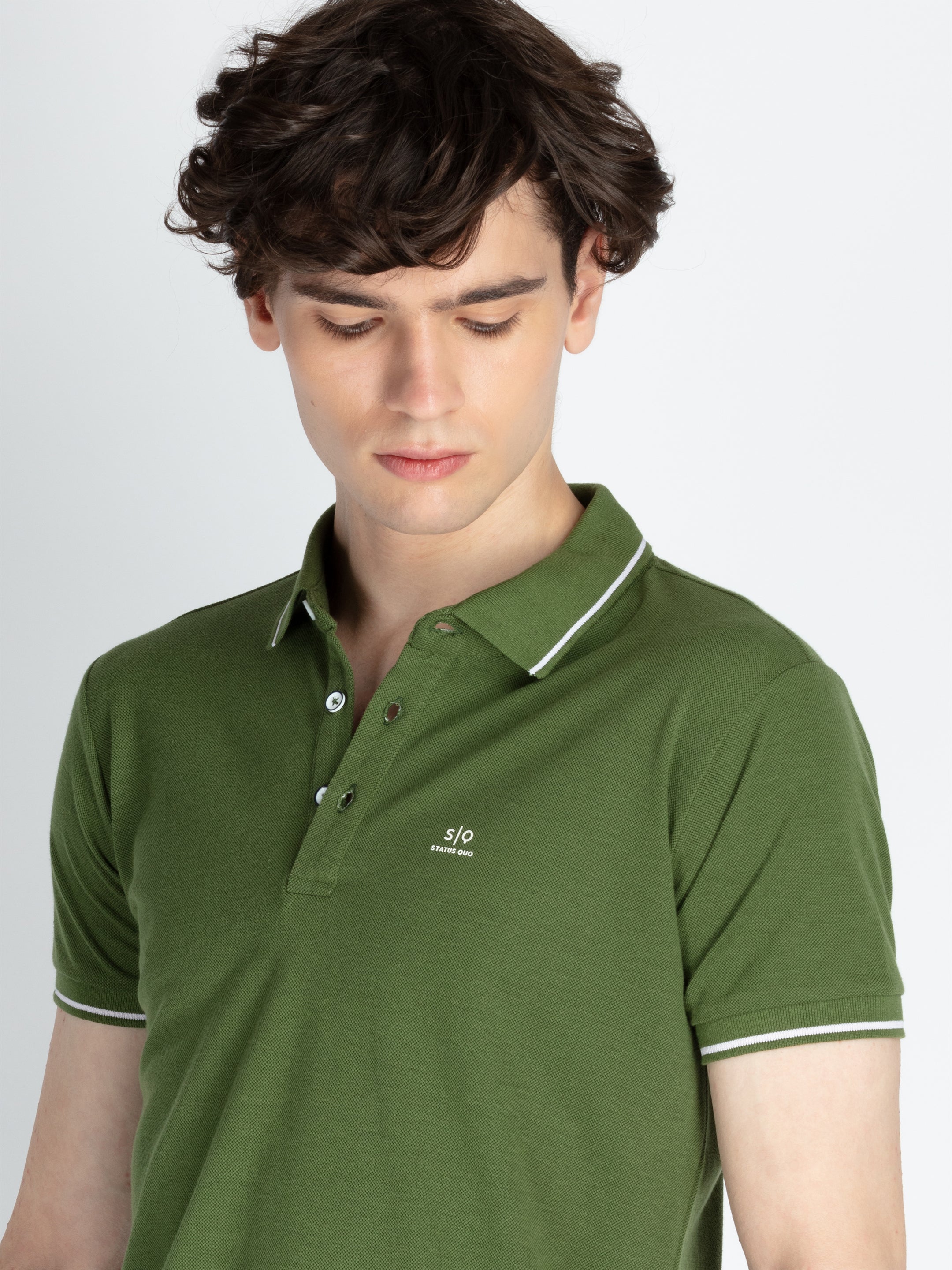 Mens Solid Regular Fit Polo T-Shirt
