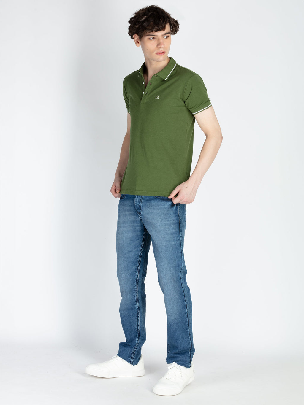Mens Solid Regular Fit Polo T-Shirt